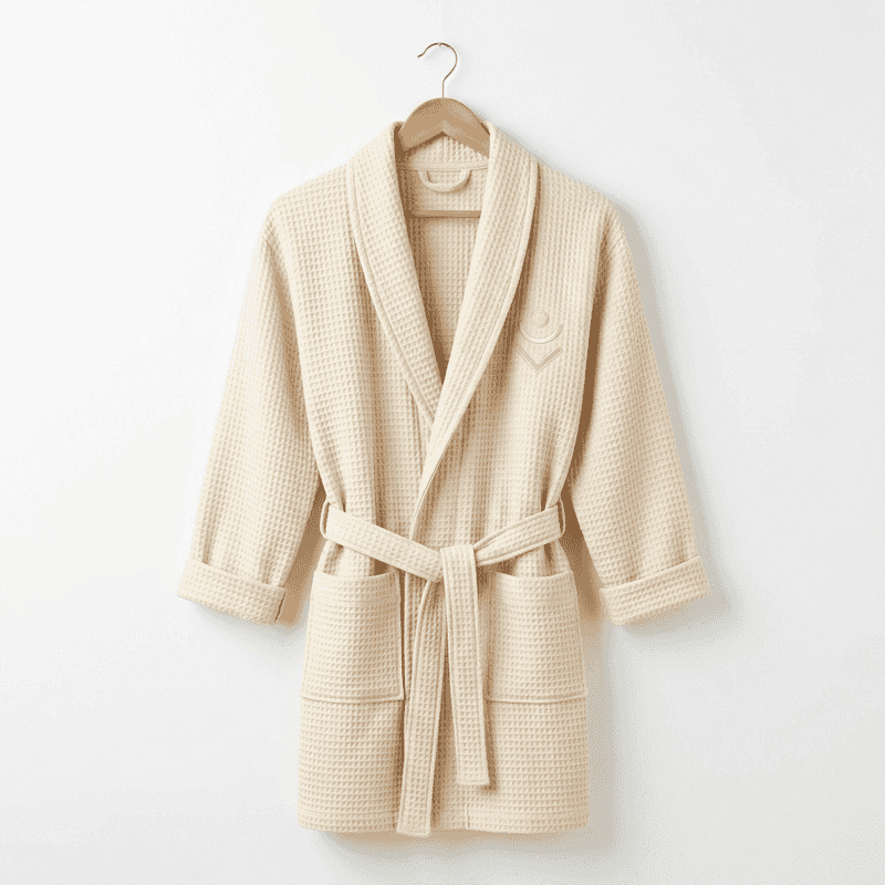Waffle Robe — Mid-Weight, Shawl Collar