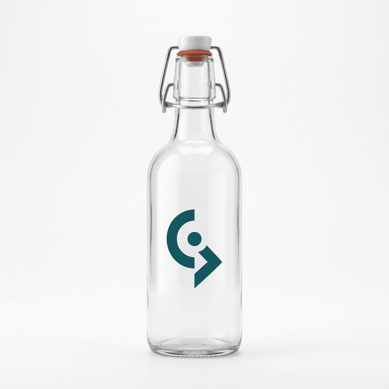 Welcome Water Bottle — 500ml Glass, Screen-Printed